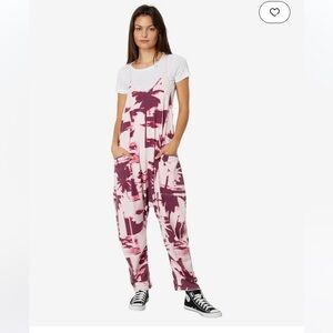 NEW Free People Hot Shot Onesie in Printed Palm Beach Pink